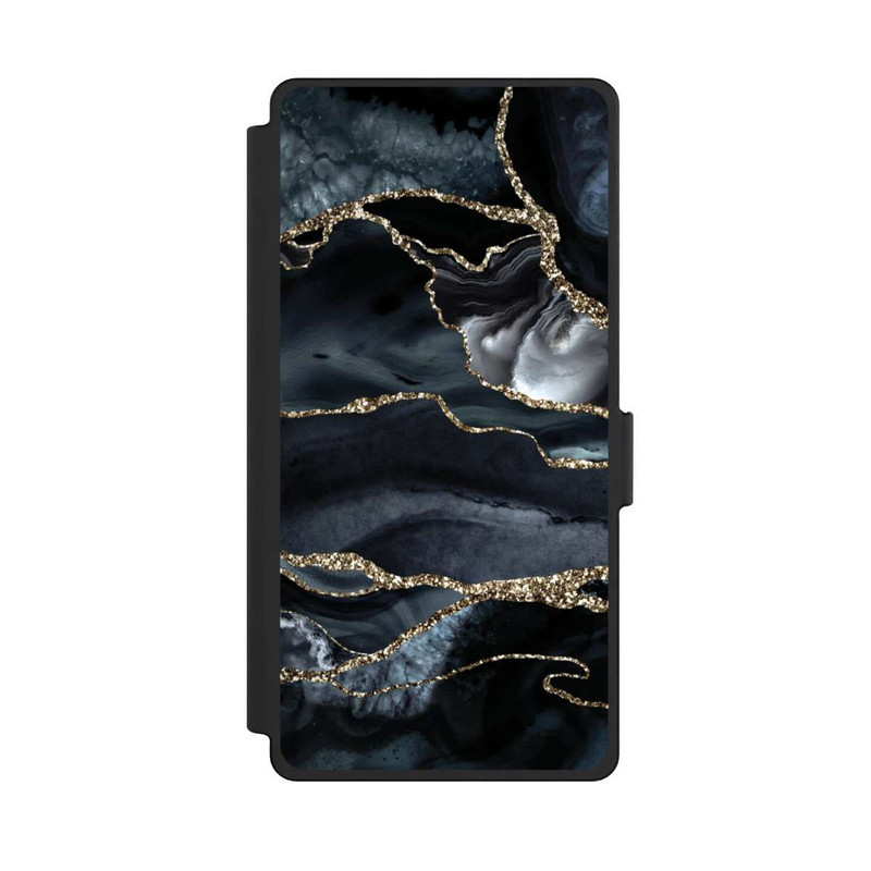 Galaxy S25 Ultra NIVOflip Dark Marble Gold Glitter Look