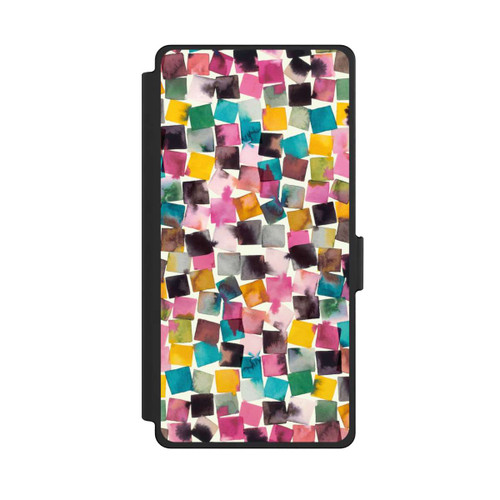 Samsung Galaxy S25 Ultra NIVOflip Watercolor Geometric Plaids Pink