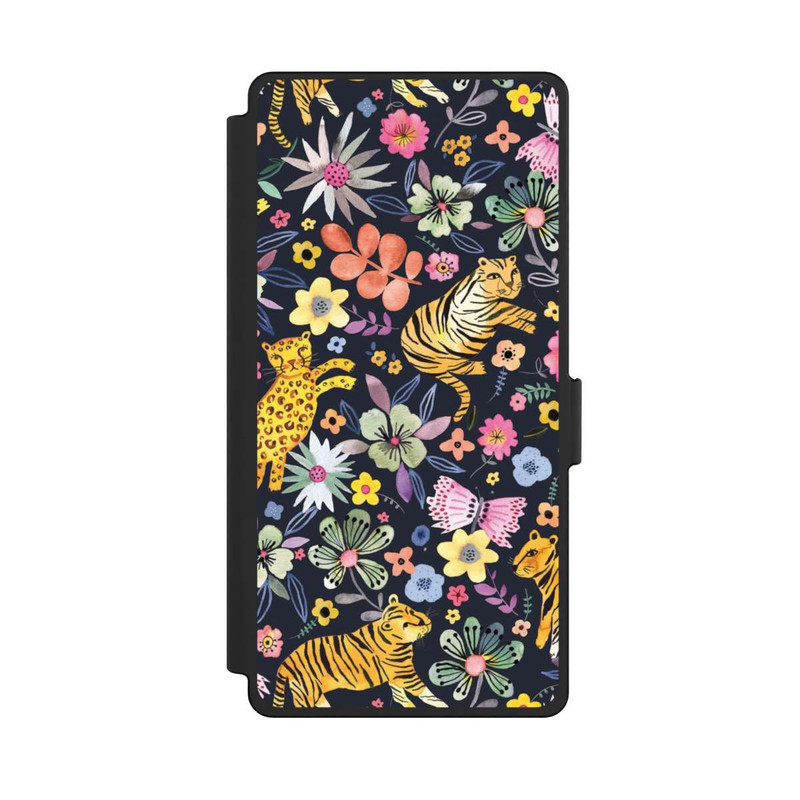 Galaxy S25 Ultra NIVOflip Spring Tigers Flowers Black