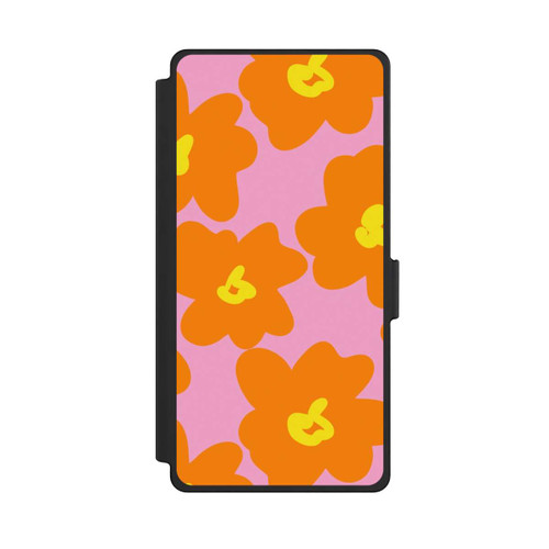 Samsung Galaxy S25 Ultra NIVOflip Retro floral pattern pink and orange