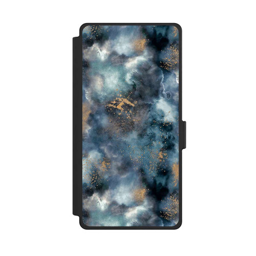 Samsung Galaxy S25 Ultra NIVOflip Smoky Marble Watercolor Navy