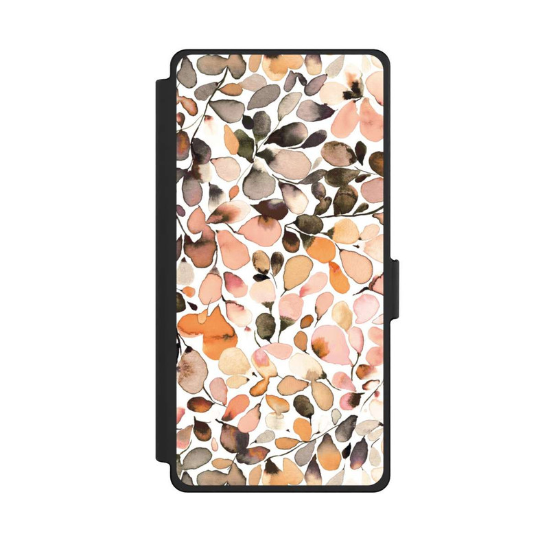 Galaxy S25 Ultra NIVOflip Eucalyptus Watercolor Leaves Dark Brown Autumn