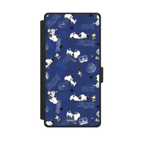 Samsung Galaxy S25 Ultra NIVOflip Peanuts Travel Stamps Pattern Blue