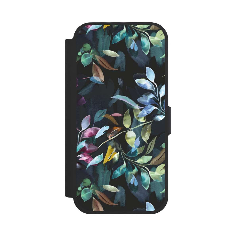 iPhone 17 NIVOflip Watercolor Mystic Leaves Black