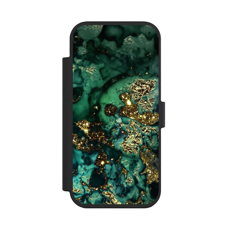 iPhone Air NIVOflip Cyan Glitter Marble Look