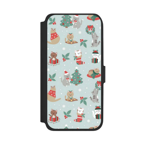 Samsung Galaxy A17 5G NIVOflip Cute Winter Wonderland Christmas Festive Cats on Teal