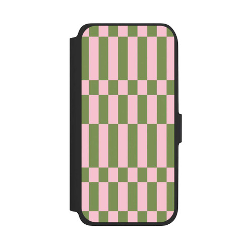 Samsung Galaxy A17 5G NIVOflip Sage and Pink Checked Pattern Theme