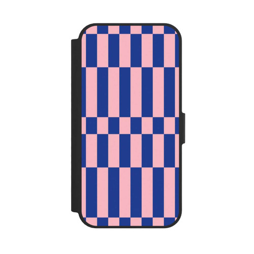 Apple iPhone 17e NIVOflip Checked Abstract Bold Electric Blue and Pink Color Block