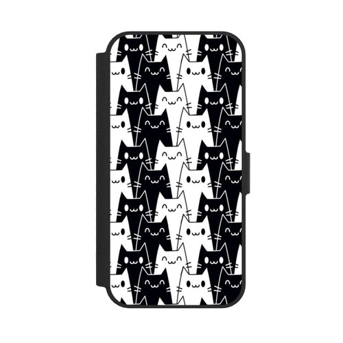 Apple iPhone 17e NIVOflip Cat Wallpaper Black White