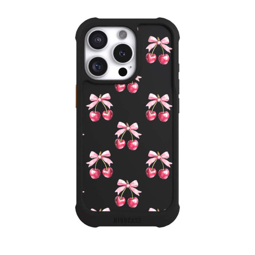 Apple iPhone 16 Pro NIVOmax Cherry Bow Pattern Transparent with AI
