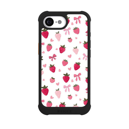 Apple iPhone 16e NIVOmax Strawberry Ribbon Pattern Pink