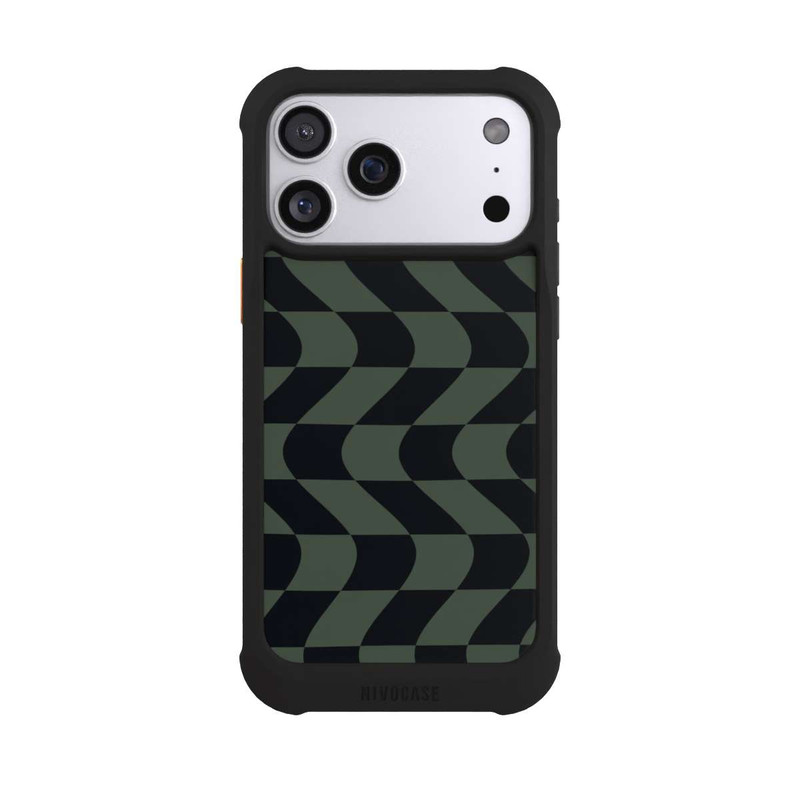 iPhone 17 Pro Max NIVOmax Checked Pattern Green Black