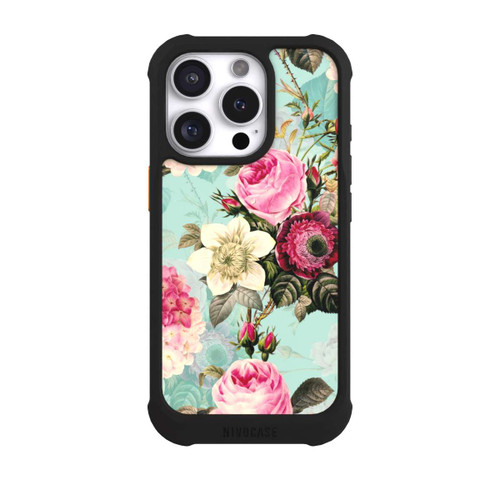 Apple iPhone 16 Pro NIVOmax Turquoise Wallpaper Roses