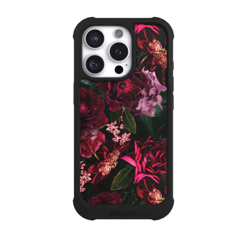 Apple iPhone 16 Pro NIVOmax Dark Red and Pink Flowers