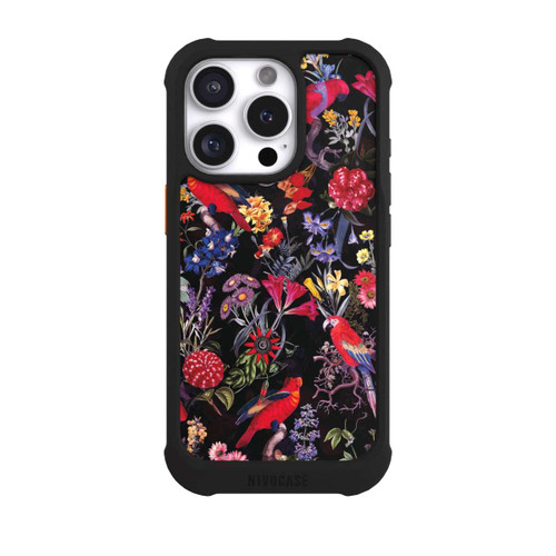 Apple iPhone 16 Pro NIVOmax Dark Flowers and Parrots