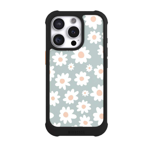 Apple iPhone 16 Pro NIVOmax Daisy Flower Seamless Pattern Green