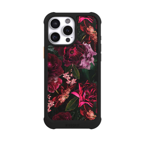 Apple iPhone 16 Pro Max NIVOmax Dark Red and Pink Flowers