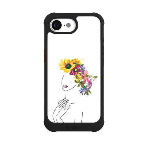 Apple iPhone 16e NIVOmax Line Art Woman flowercrown