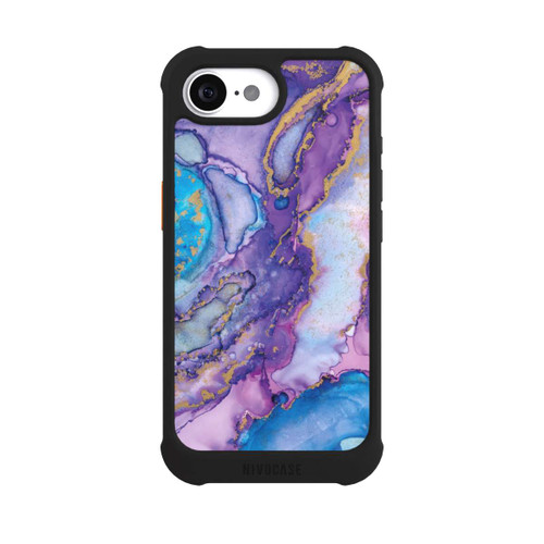 Apple iPhone 16e NIVOmax Purple und Blue Swirl Ink