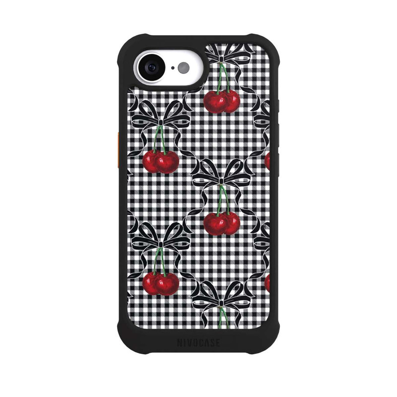 iPhone 16e NIVOmax Cherry Pattern Black