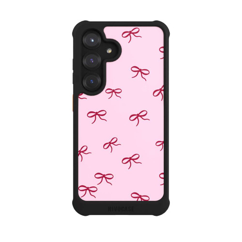 Samsung Galaxy S25 NIVOmax Bows Red Pink Pattern