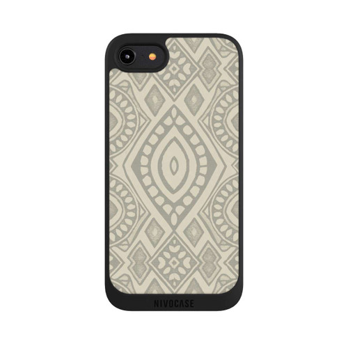 Apple iPhone 8 NIVOpure Boho Geometric Mosaic Pattern Neutral Grey and Beige