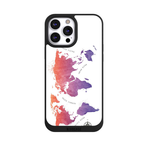 Apple iPhone 13 Pro Max NIVOpure Worldmap (Watercolor) white
