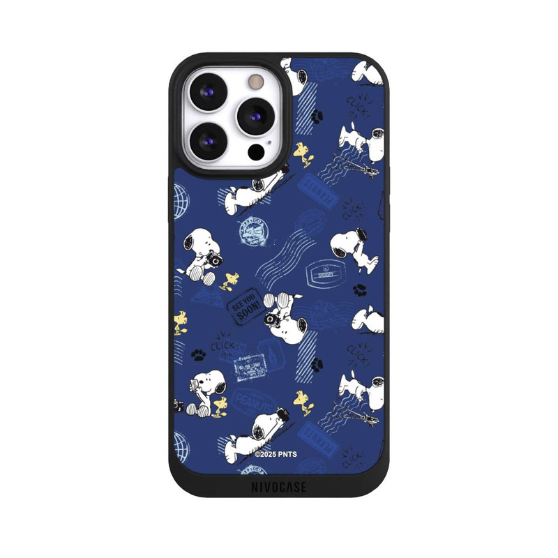 iPhone 13 Pro Max NIVOpure Peanuts Travel Stamps Pattern Blue