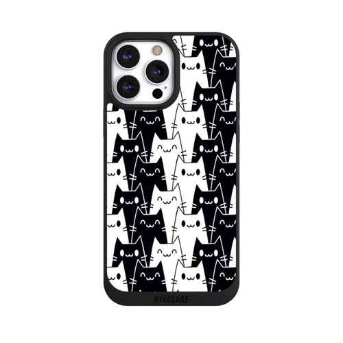 Apple iPhone 13 Pro Max NIVOpure Katzentapete Schwarz Weiß