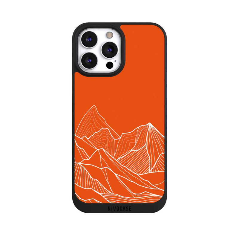 iPhone 13 Pro Max NIVOpure Höhenlinien Berg Orange