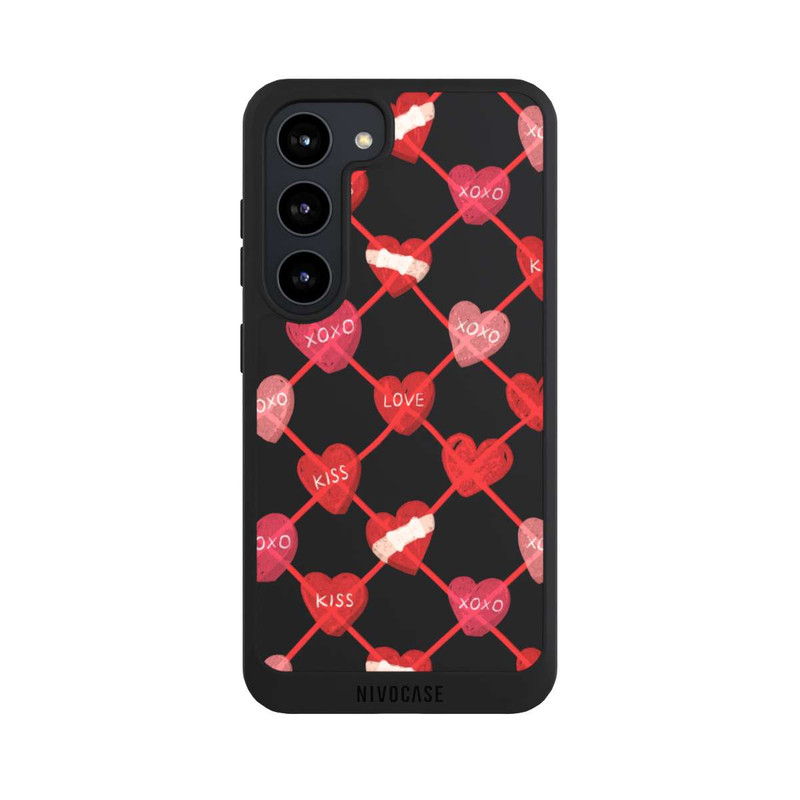 Galaxy S23 NIVOpure Heart Pattern XOXO Red