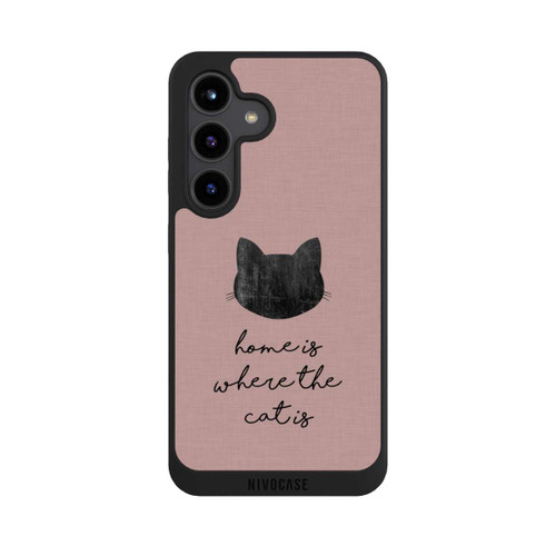 Samsung Galaxy S24 NIVOpure Home Is Where The Cat Is - Black on Pink