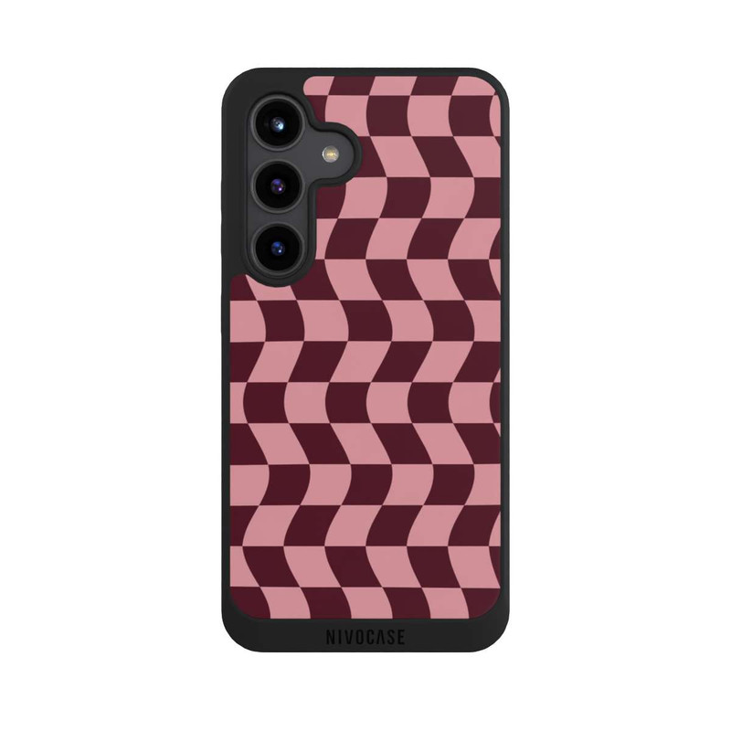 Galaxy S24 NIVOpure Checkerboard red-pink