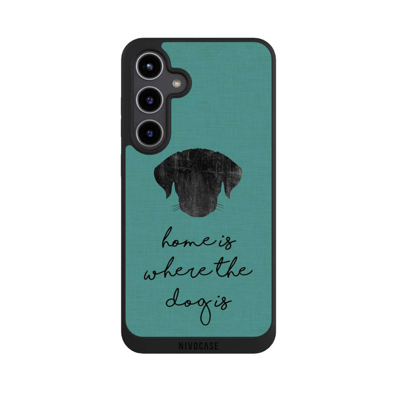 Galaxy S24 + NIVOpure Home Is Where The Dog Is - Black on Turquoise 