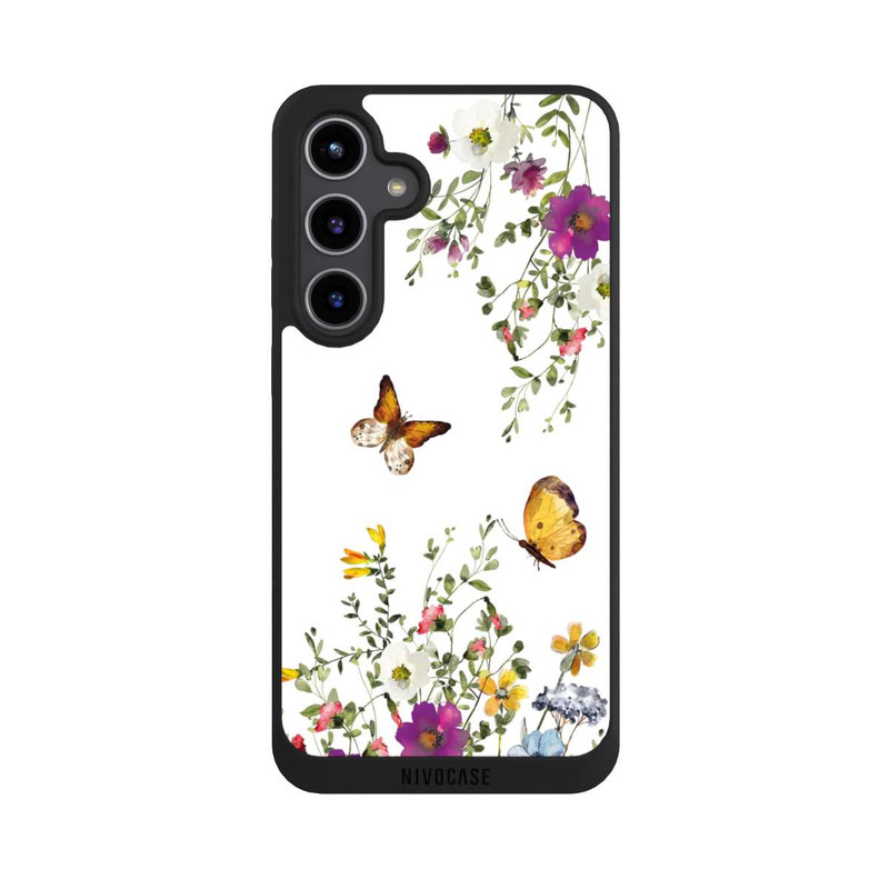 Galaxy S24 + NIVOpure Schmetterlinge und bunte Blumen