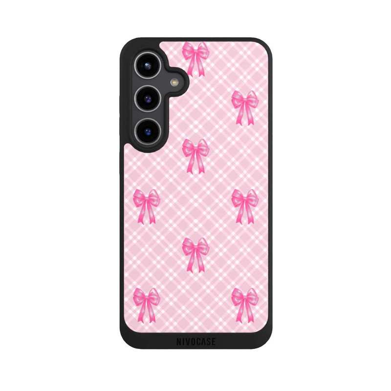 Galaxy S24 + NIVOpure Pink Bows and Plaid Pattern