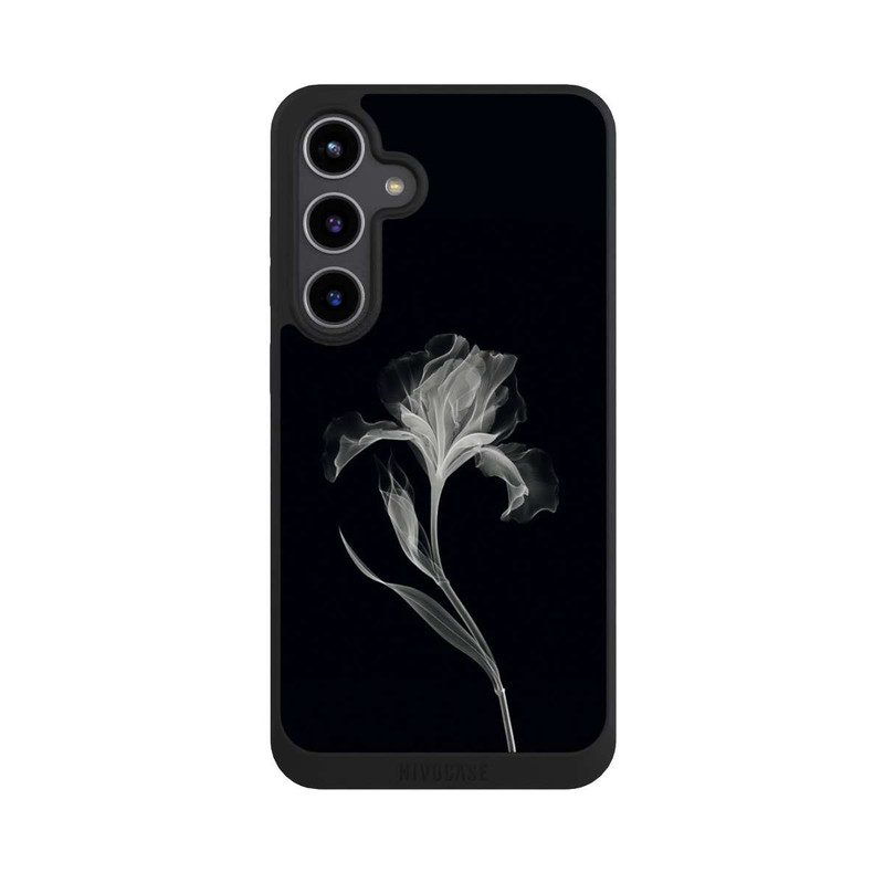 Galaxy S24 + NIVOpure Negativ Flower Grey on Black with AI