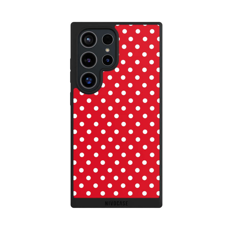 Galaxy S24 Ultra NIVOpure Polka Dots Dark Red and White