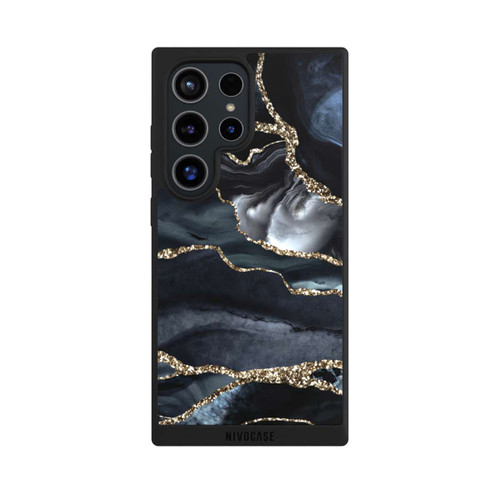 Samsung Galaxy S24 Ultra NIVOpure Dark Marble Gold Glitter Look