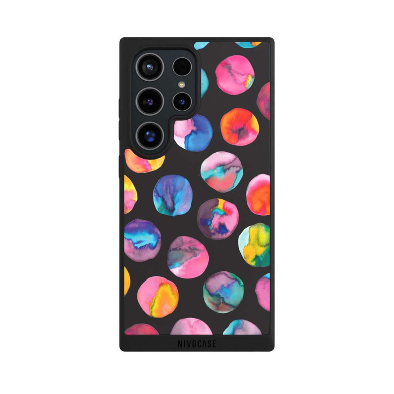 Galaxy S24 Ultra NIVOpure Colorful Ink Marbles Dots Black