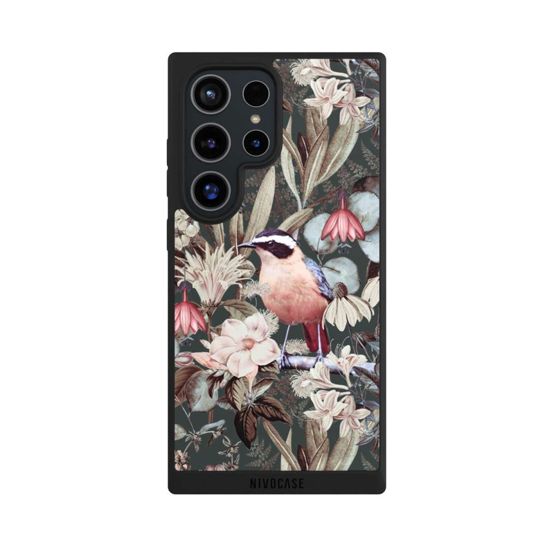 Galaxy S24 Ultra NIVOpure Orange Bird in Vintage Flower Pattern