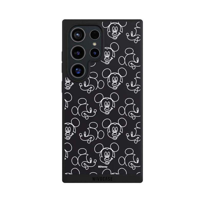 Galaxy S24 Ultra NIVOpure Disney Mickey Faces Black Line Art Pattern