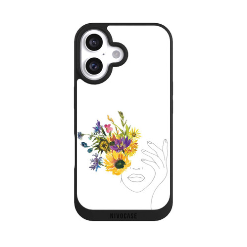 Apple iPhone 16 NIVOpure Line Art Woman sunflowers