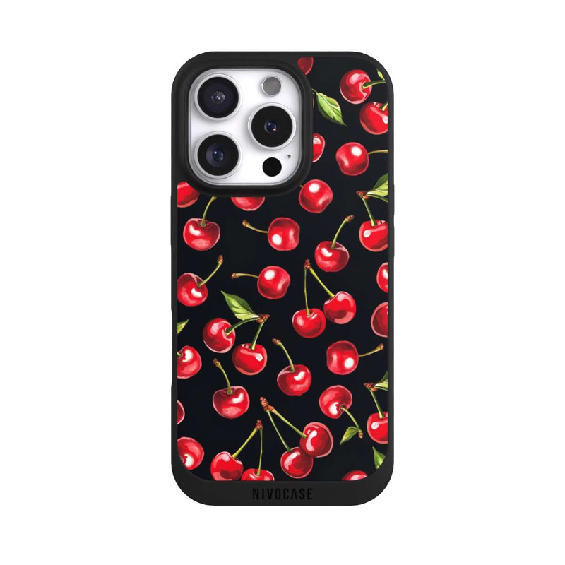 iPhone 16 Pro NIVOpure Cherry Pattern Black with AI