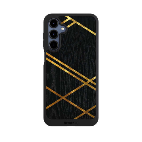 Samsung Galaxy A16 5G NIVOpure Black Geometric Pattern Golden Stripes