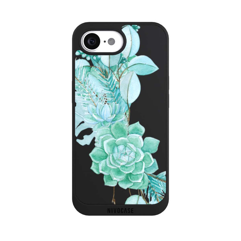 iPhone 16e NIVOpure Flowers Mint Green Transparent