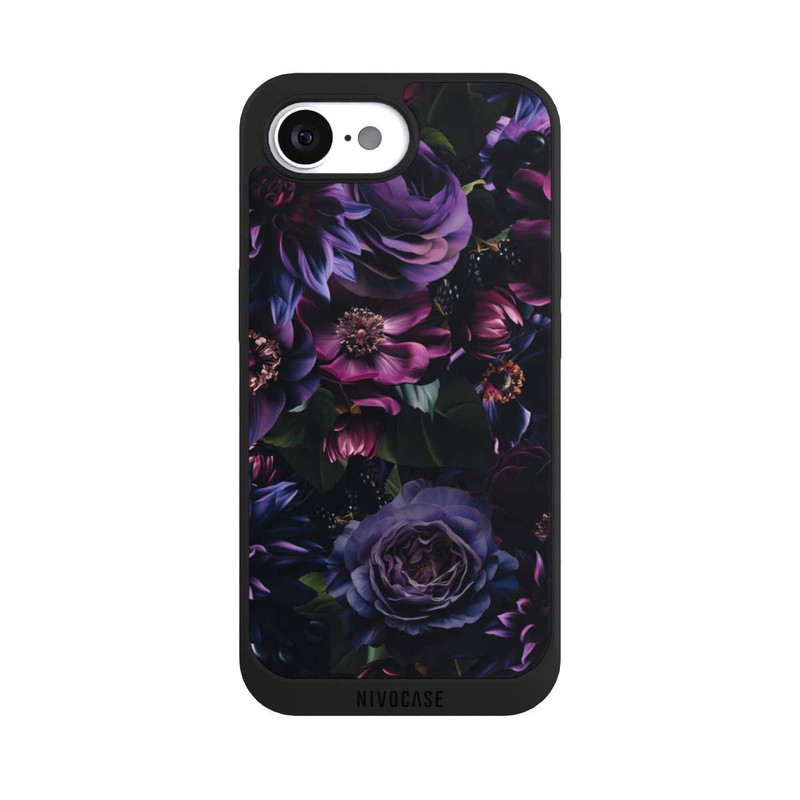 iPhone 16e NIVOpure Dark Purple Flowers