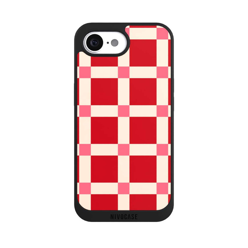 iPhone 16e NIVOpure Big Red Checked Pattern