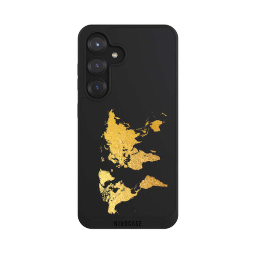 Samsung Galaxy S25 NIVOpure World Map Gold Transparent