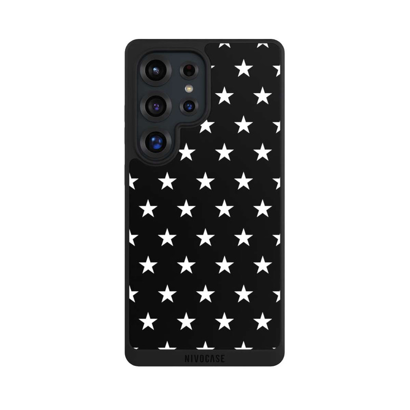 Galaxy S25 Ultra NIVOpure Polka Stars - black and white